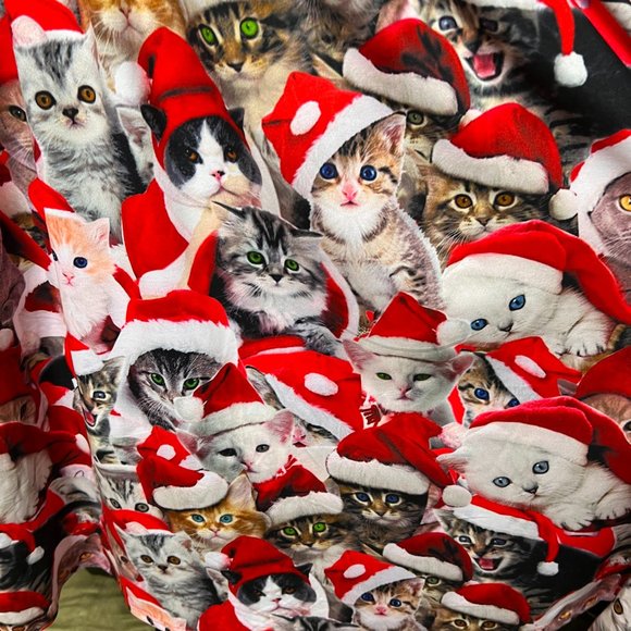 📌Eyecatcher Christmas Party Dress with Lace Design Cute Cats with Santa Hats - Picture 7 of 16